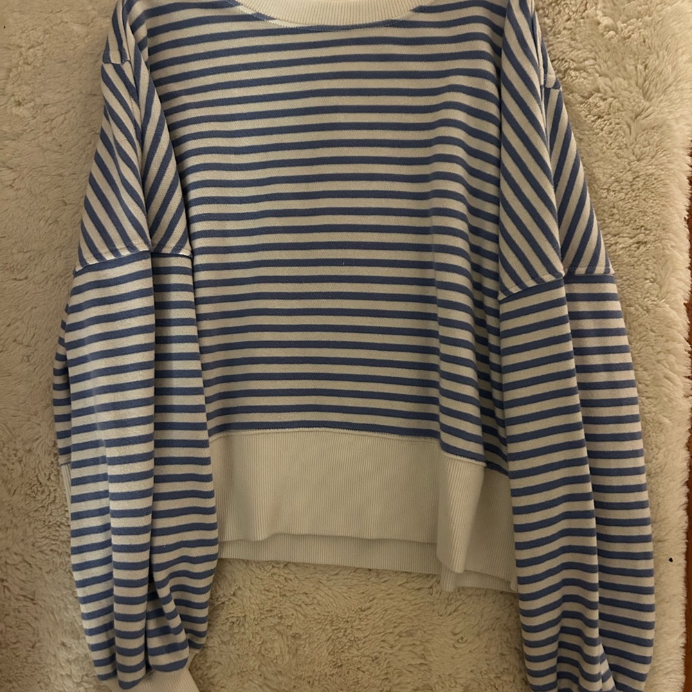Aerie Blue and White Knit Top